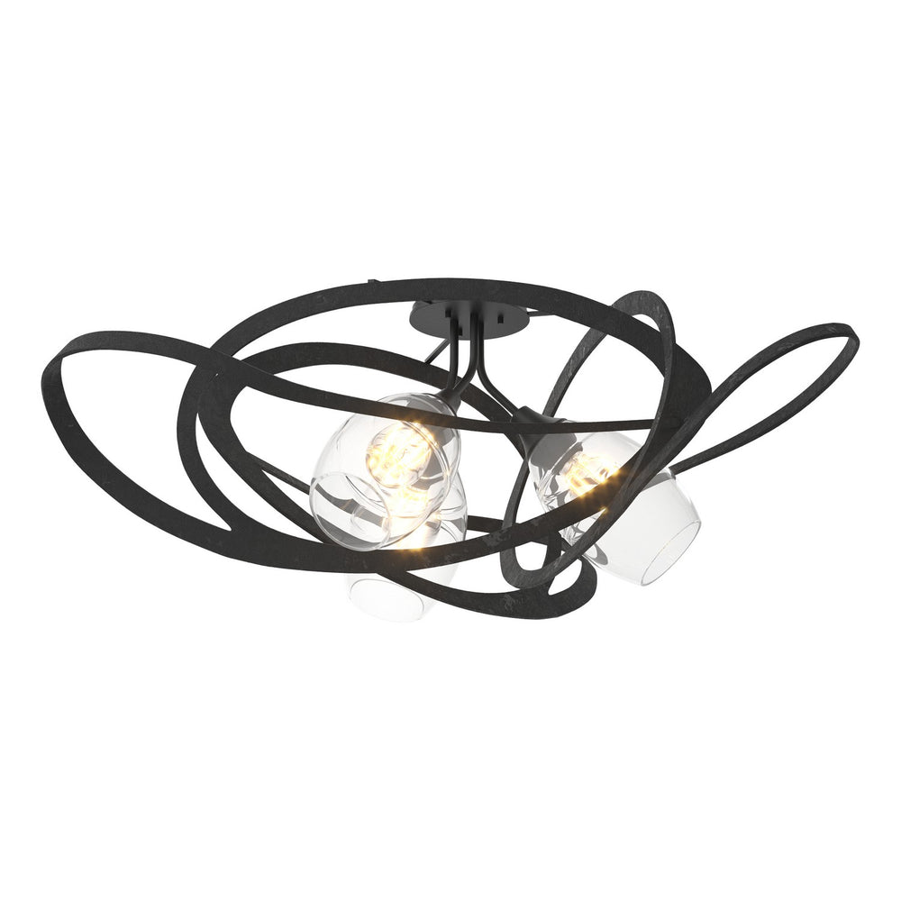 Hubbardton Forge - Three Light Semi-Flush Mount - Nest - Black- Union Lighting Luminaires Decor