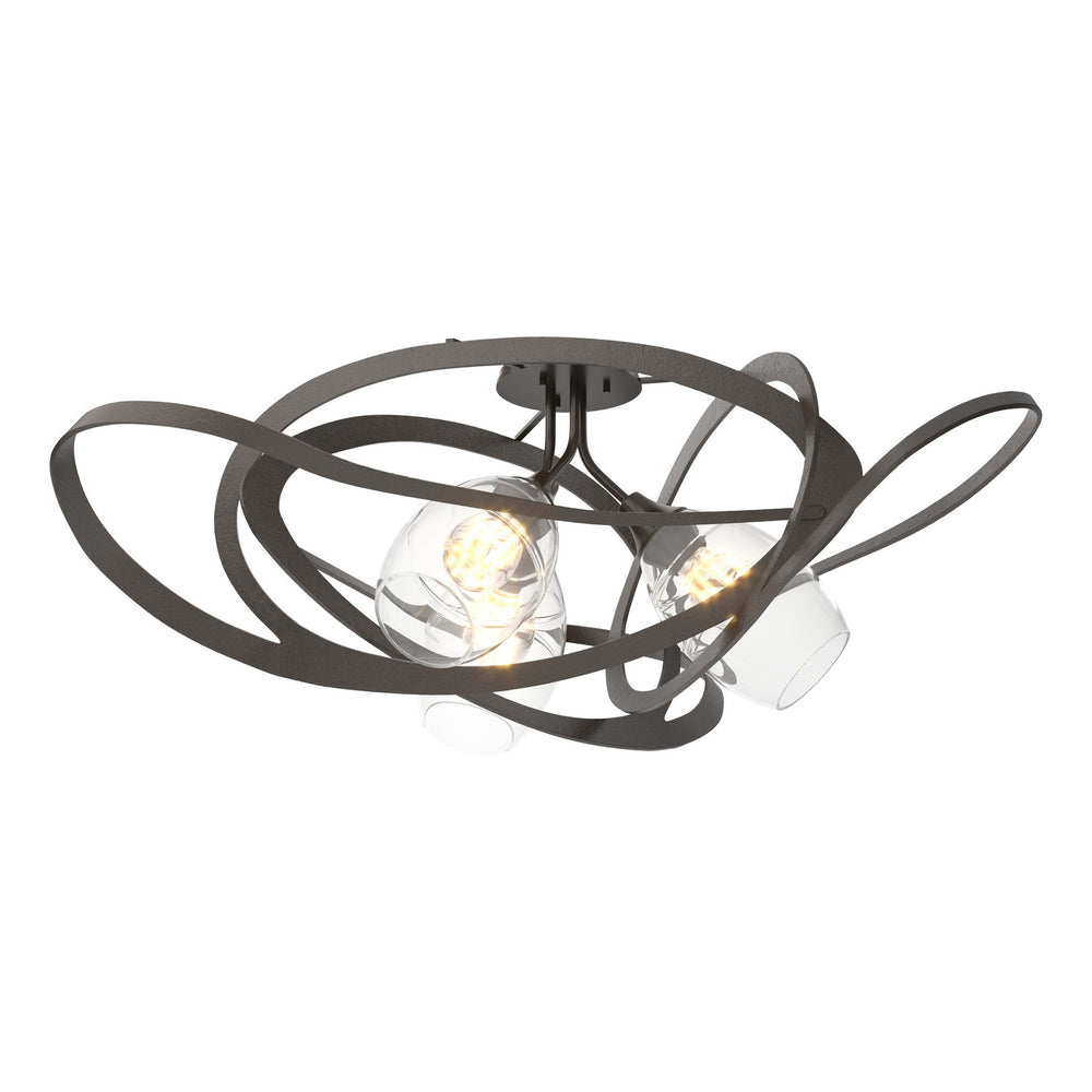 Hubbardton Forge - Three Light Semi Flush Mount - Nest - Oil Rubbed Bronze- Union Lighting Luminaires Decor