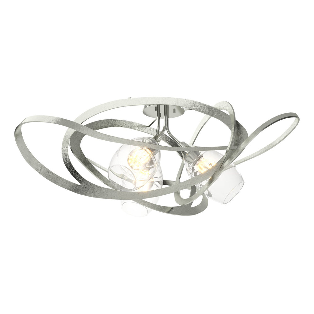 Hubbardton Forge - Three Light Semi-Flush Mount - Nest - Sterling- Union Lighting Luminaires Decor