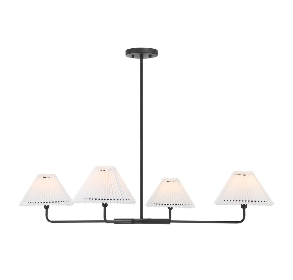 Meridian - Four Light Chandelier - Matte Black- Union Lighting Luminaires Decor