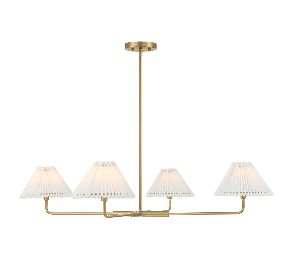 Meridian - Four Light Chandelier - Natural Brass- Union Lighting Luminaires Decor