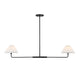 Meridian - Two Light Linear Chandelier - Matte Black- Union Lighting Luminaires Decor