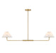 Meridian - Two Light Linear Chandelier - Natural Brass- Union Lighting Luminaires Decor