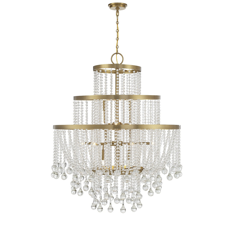 Savoy House - 15 Light Chandelier - Luna - Warm Brass- Union Lighting Luminaires Decor