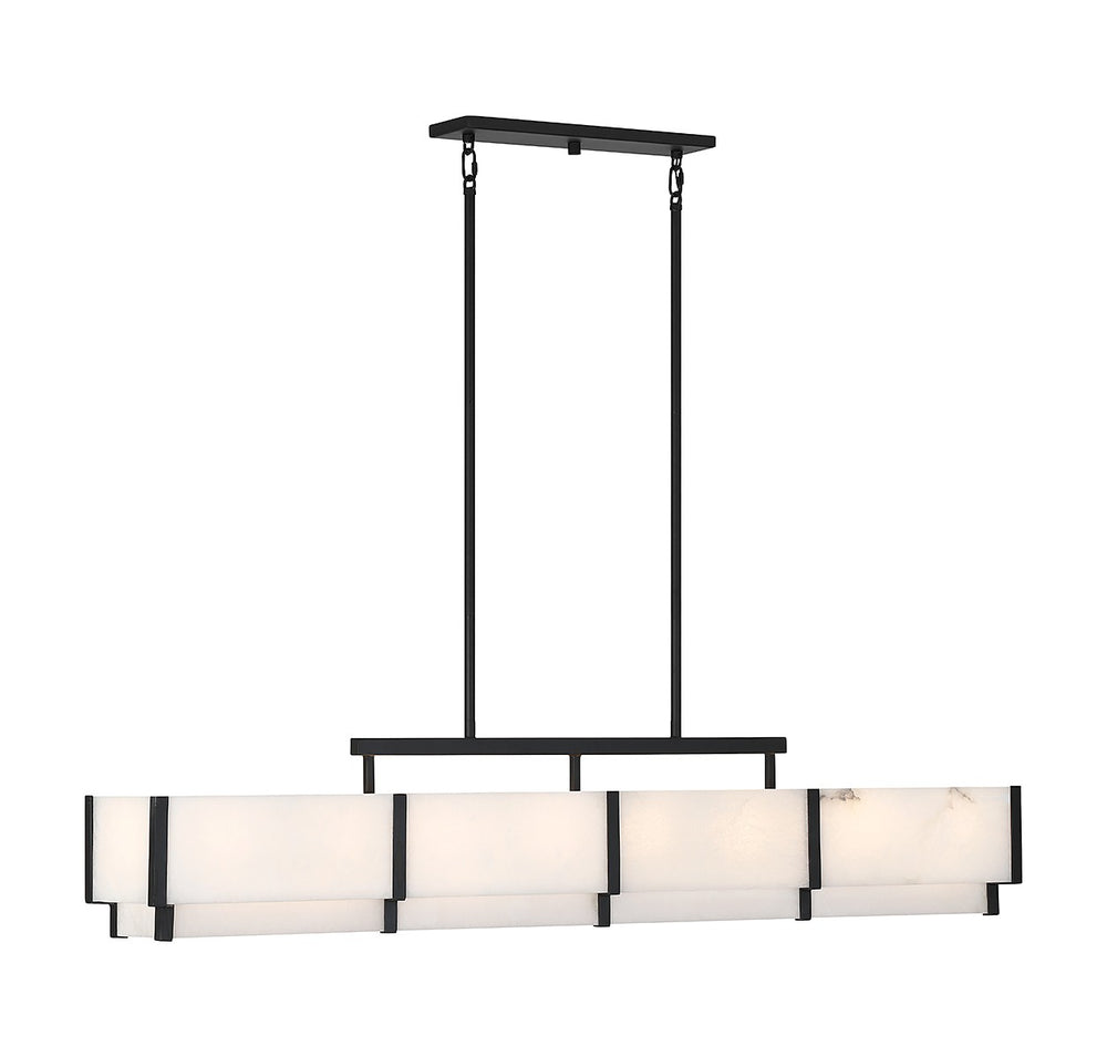 Savoy House - Eight Light Linear Chandelier - Orleans - Black Cashmere- Union Lighting Luminaires Decor