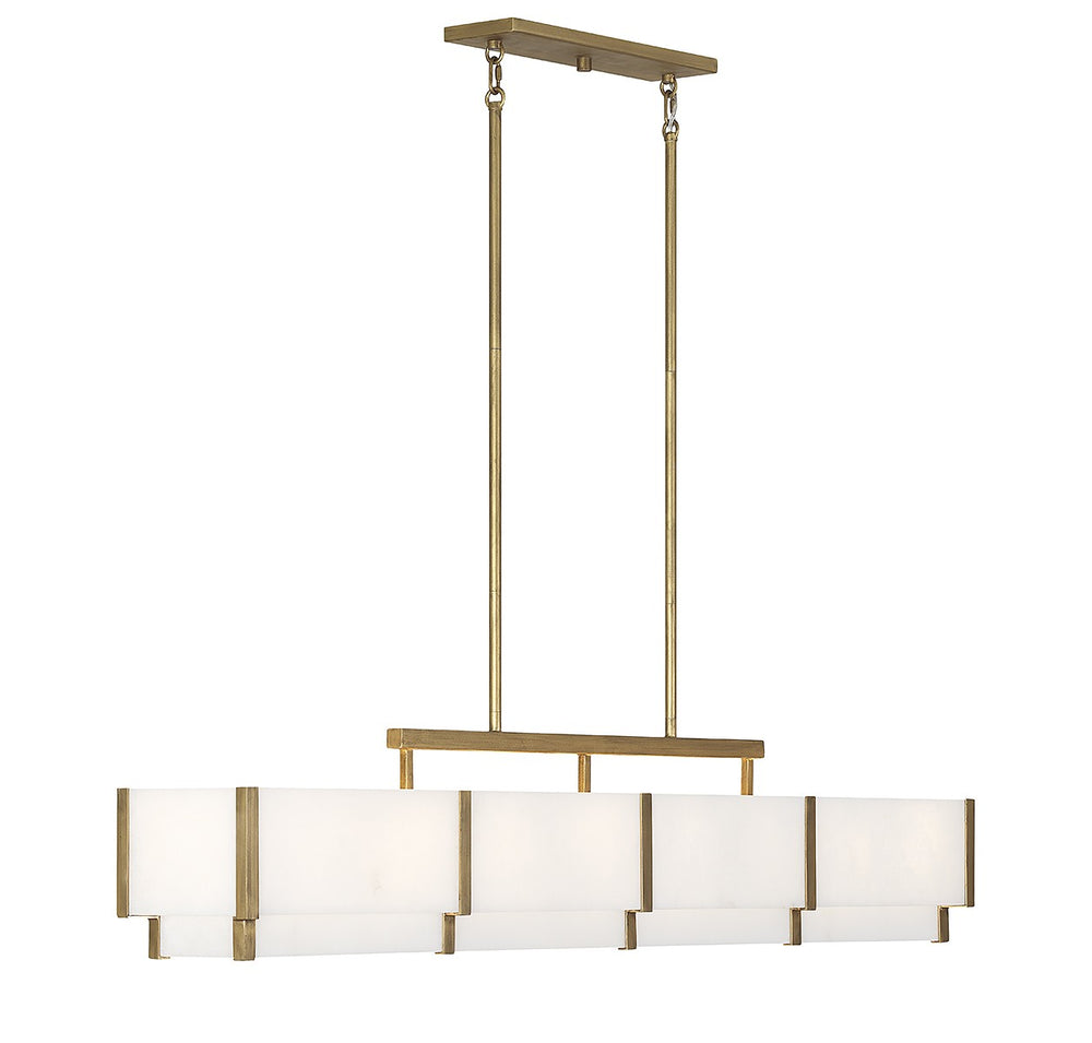 Savoy House - Eight Light Linear Chandelier - Orleans - Distressed Gold- Union Lighting Luminaires Decor