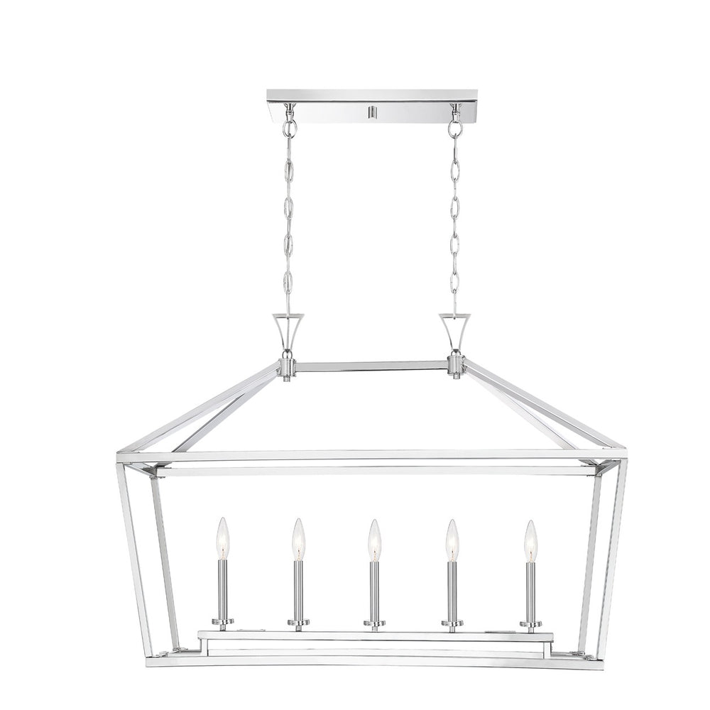 Savoy House - Five Light Linear Chandelier - Townsend - Polished Nickel- Union Lighting Luminaires Decor
