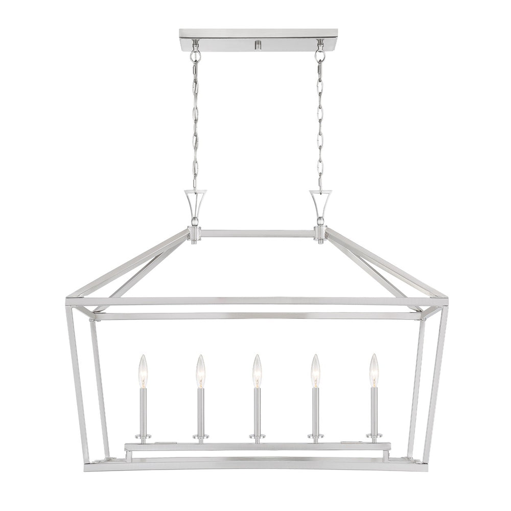 Savoy House - Five Light Linear Chandelier - Townsend - Satin Nickel- Union Lighting Luminaires Decor