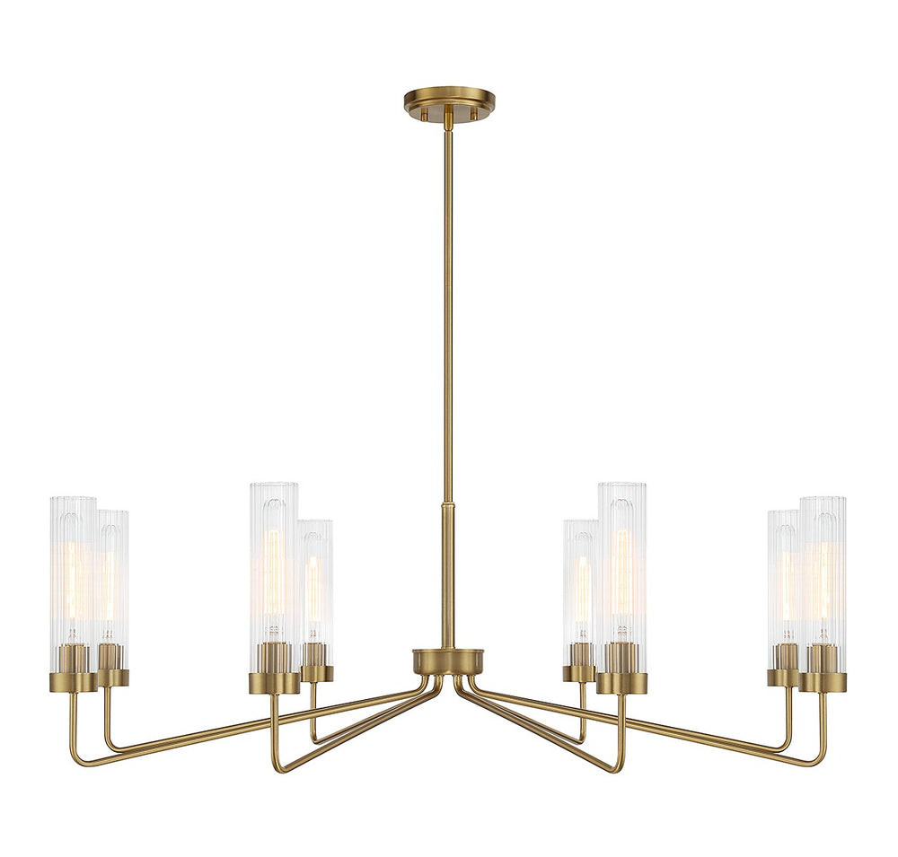 Savoy House - Eight Light Chandelier - Baker - Warm Brass- Union Lighting Luminaires Decor