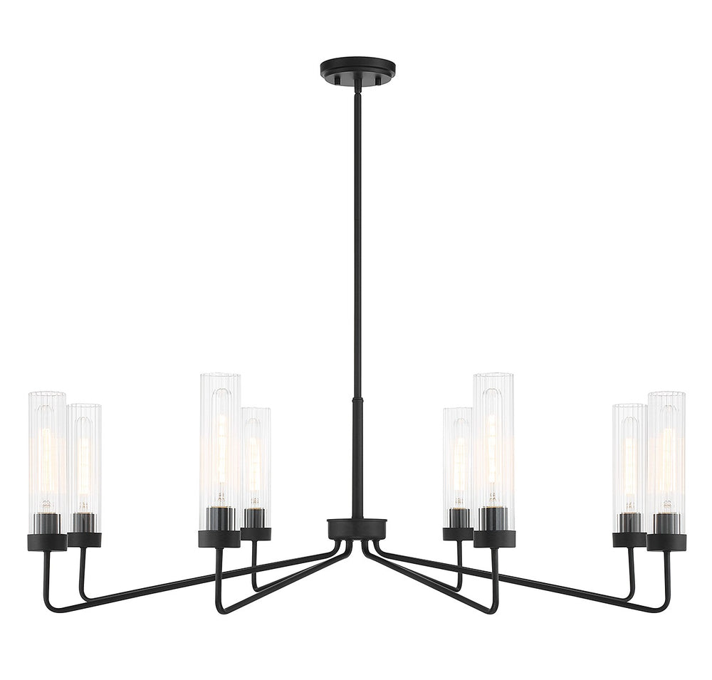 Savoy House - Eight Light Chandelier - Baker - Matte Black- Union Lighting Luminaires Decor