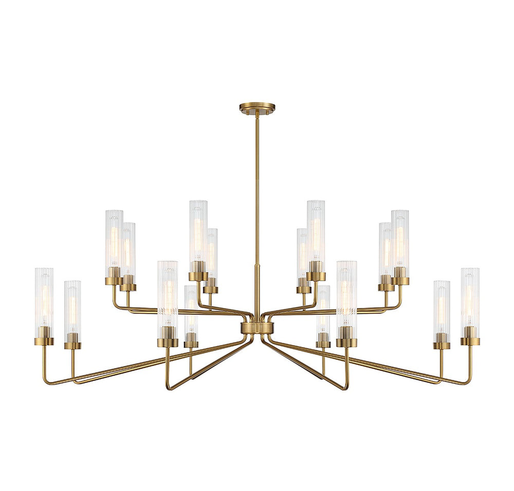 Savoy House - 16 Light Chandelier - Baker - Warm Brass- Union Lighting Luminaires Decor