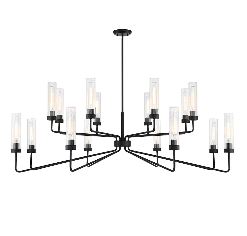 Savoy House - 16 Light Chandelier - Baker - Matte Black- Union Lighting Luminaires Decor