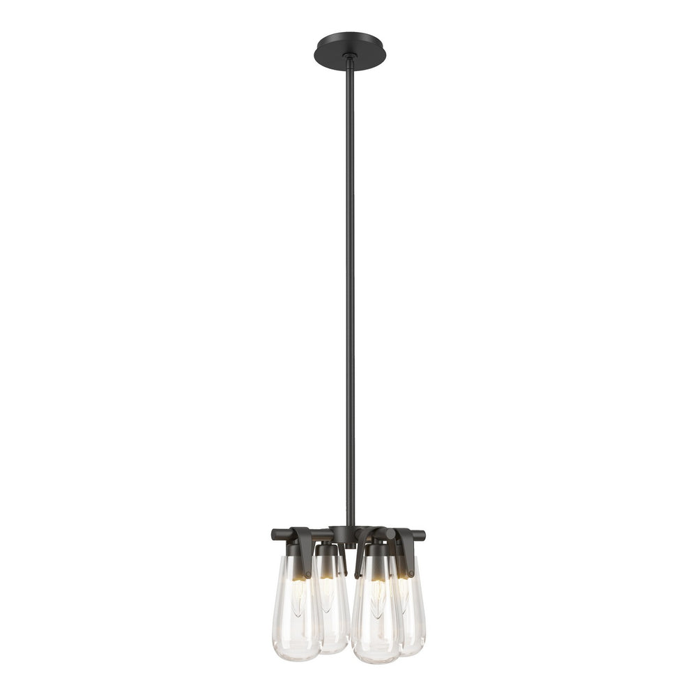 Hubbardton Forge - Four Light Semi-Flush/Pendant - Eos - Black- Union Lighting Luminaires Decor