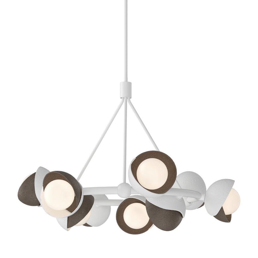 Hubbardton Forge - Nine Light Pendant - Brooklyn - White- Union Lighting Luminaires Decor