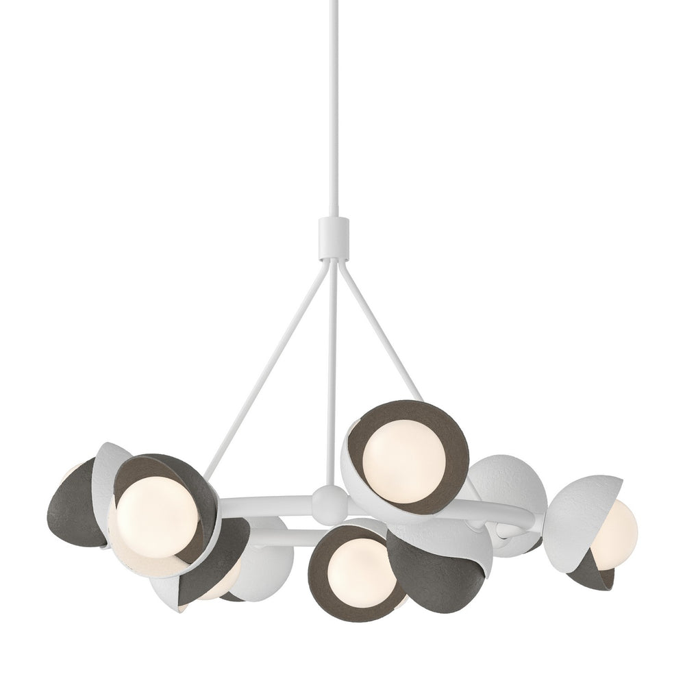Hubbardton Forge - Nine Light Pendant - Brooklyn - White- Union Lighting Luminaires Decor