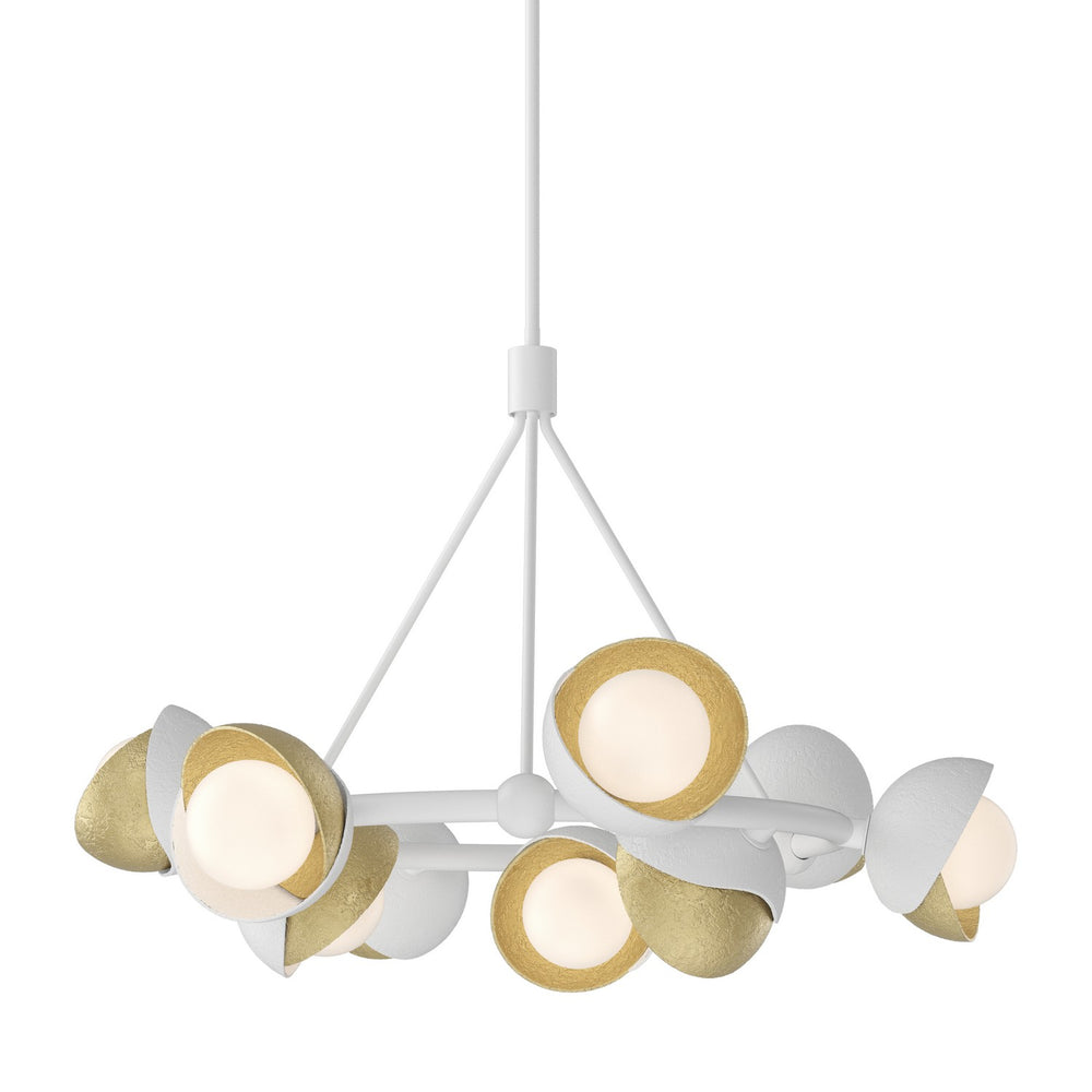 Hubbardton Forge - Nine Light Pendant - Brooklyn - White- Union Lighting Luminaires Decor