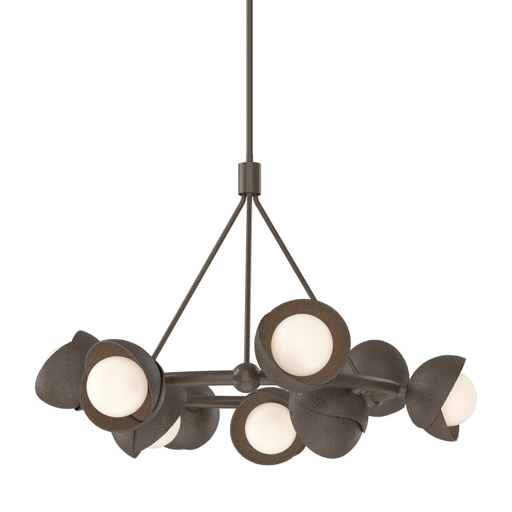 Hubbardton Forge - Nine Light Pendant - Brooklyn - Bronze- Union Lighting Luminaires Decor