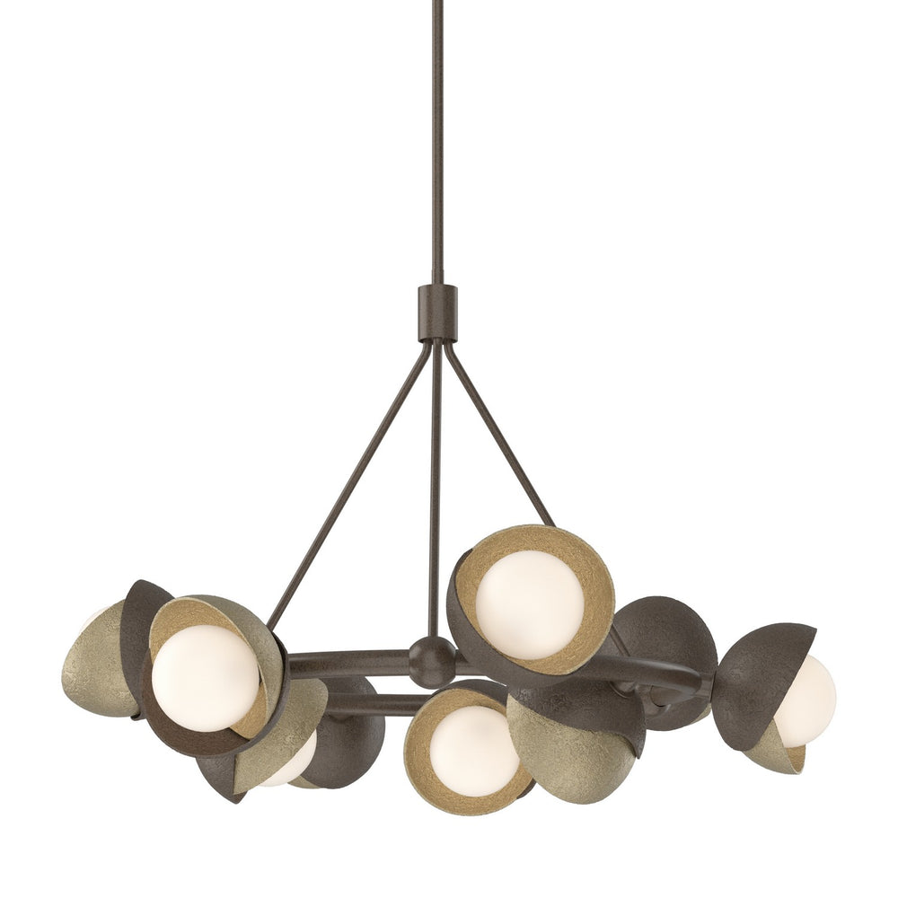 Hubbardton Forge - Nine Light Pendant - Brooklyn - Bronze- Union Lighting Luminaires Decor