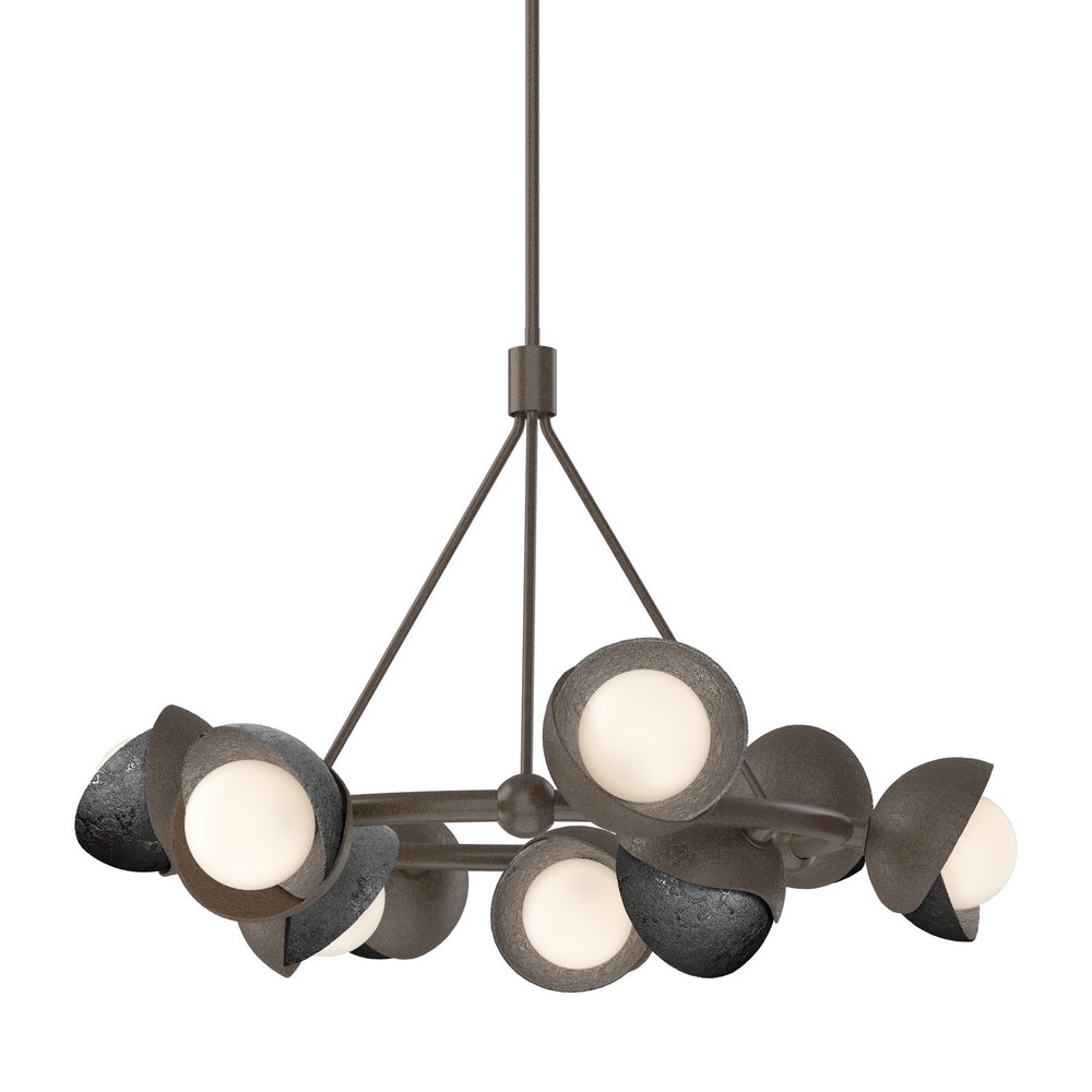 Hubbardton Forge - Nine Light Pendant - Brooklyn - Bronze- Union Lighting Luminaires Decor