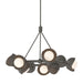 Hubbardton Forge - Nine Light Pendant - Brooklyn - Dark Smoke- Union Lighting Luminaires Decor