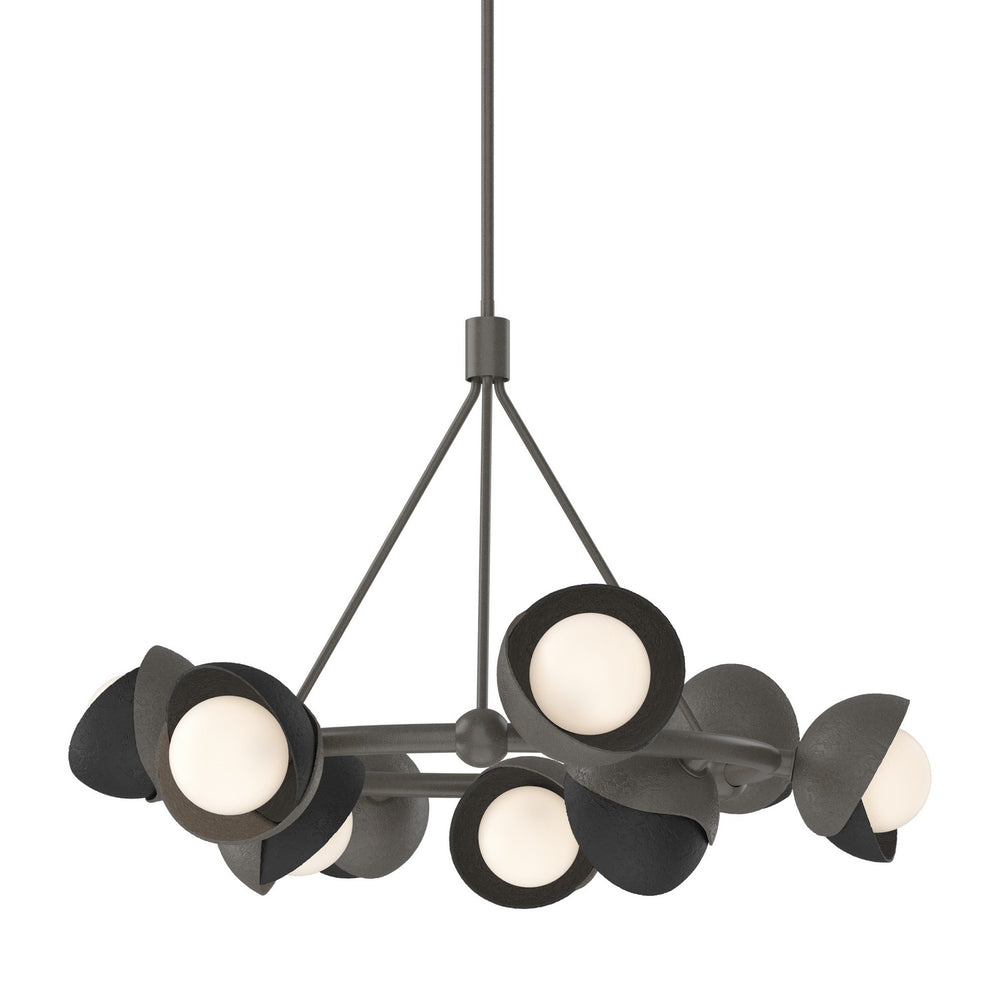 Hubbardton Forge - Nine Light Pendant - Brooklyn - Dark Smoke- Union Lighting Luminaires Decor
