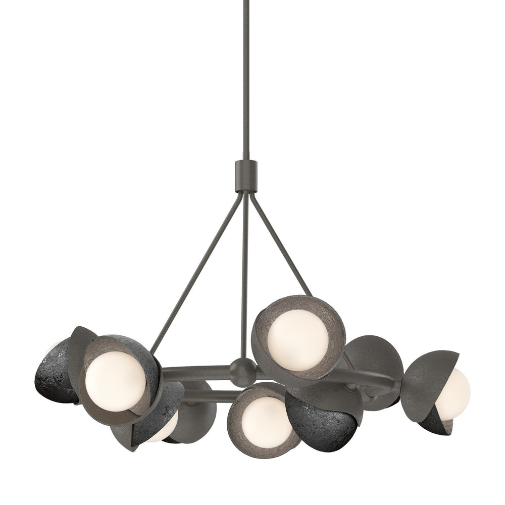 Hubbardton Forge - Nine Light Pendant - Brooklyn - Dark Smoke- Union Lighting Luminaires Decor