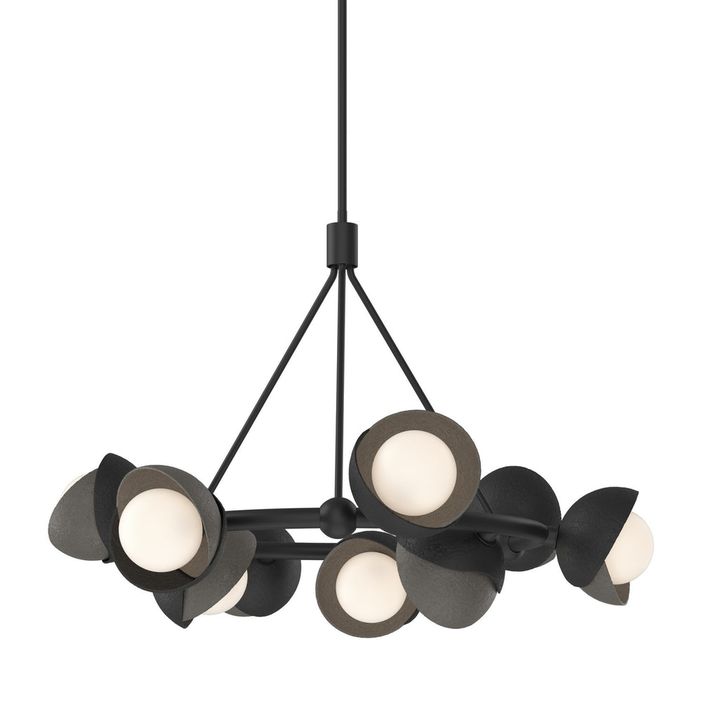Hubbardton Forge - Nine Light Pendant - Brooklyn - Black- Union Lighting Luminaires Decor