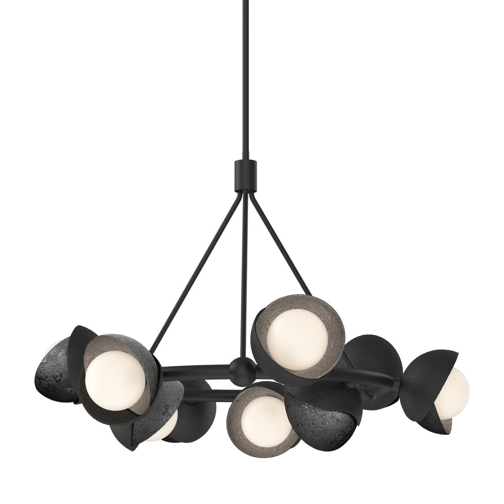 Hubbardton Forge - Nine Light Pendant - Brooklyn - Black- Union Lighting Luminaires Decor