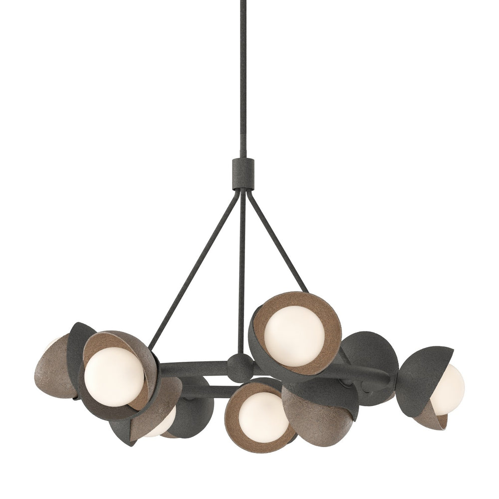 Hubbardton Forge - Nine Light Pendant - Brooklyn - Natural Iron- Union Lighting Luminaires Decor