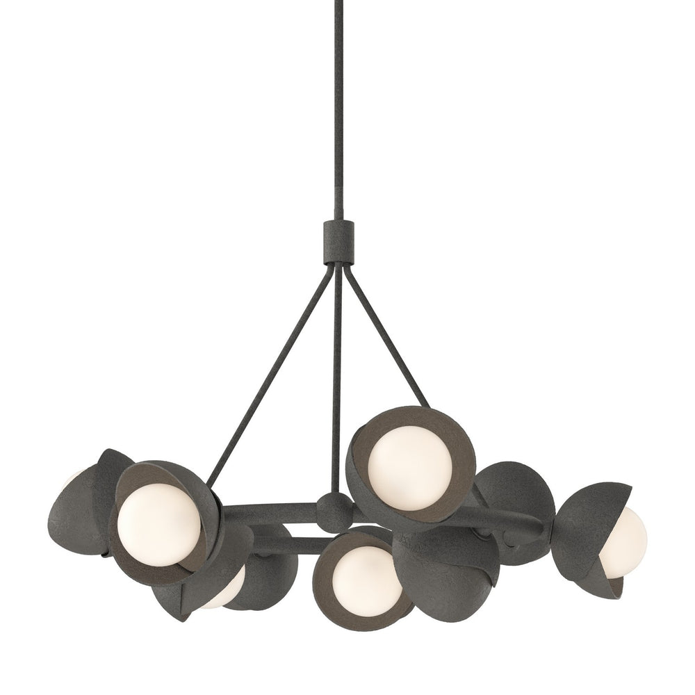 Hubbardton Forge - Nine Light Pendant - Brooklyn - Natural Iron- Union Lighting Luminaires Decor