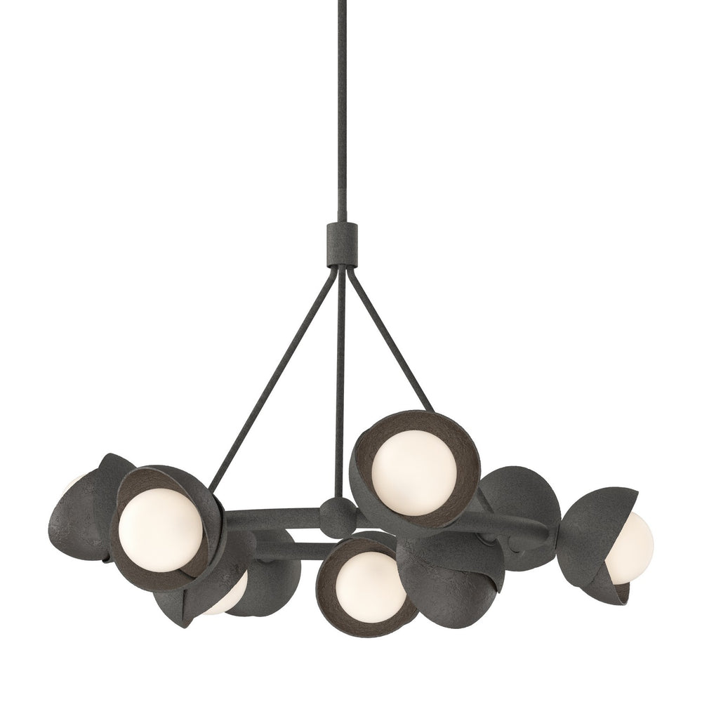 Hubbardton Forge - Nine Light Pendant - Brooklyn - Natural Iron- Union Lighting Luminaires Decor
