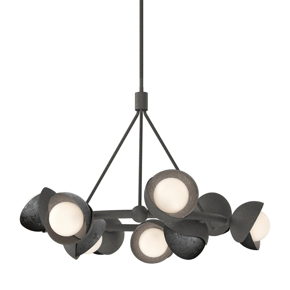 Hubbardton Forge - Nine Light Pendant - Brooklyn - Natural Iron- Union Lighting Luminaires Decor