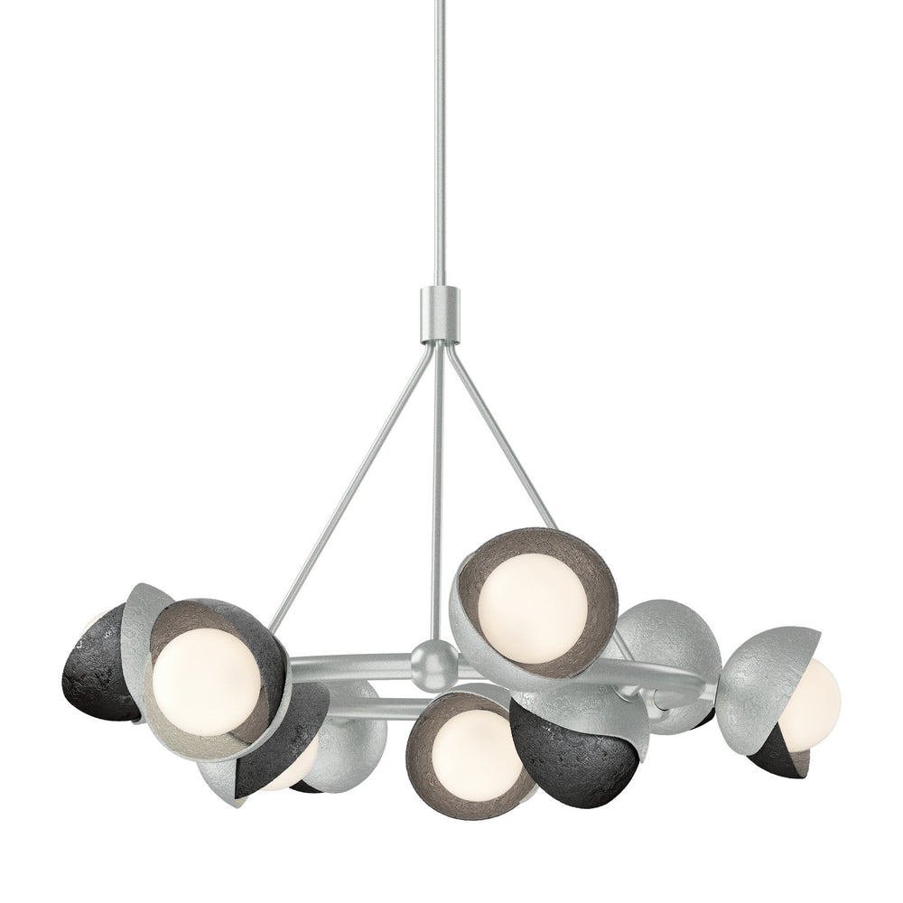 Hubbardton Forge - Nine Light Pendant - Brooklyn - Vintage Platinum- Union Lighting Luminaires Decor