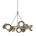 Hubbardton Forge - Nine Light Pendant - Brooklyn - Soft Gold- Union Lighting Luminaires Decor