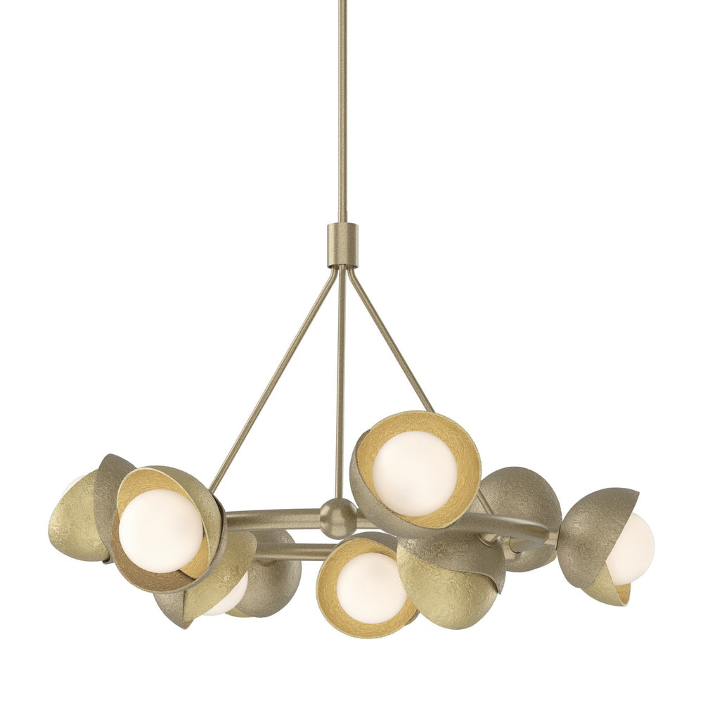 Hubbardton Forge - Nine Light Pendant - Brooklyn - Soft Gold- Union Lighting Luminaires Decor