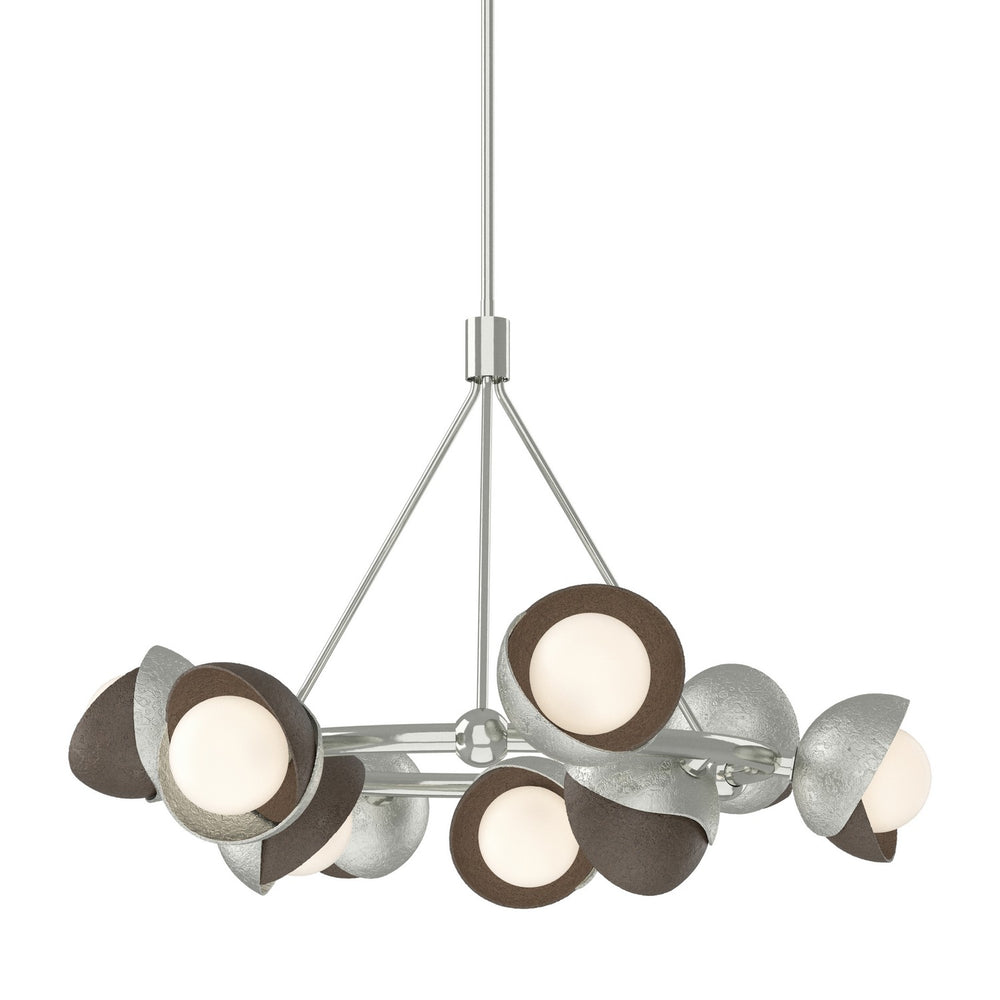 Hubbardton Forge - Nine Light Pendant - Brooklyn - Sterling- Union Lighting Luminaires Decor