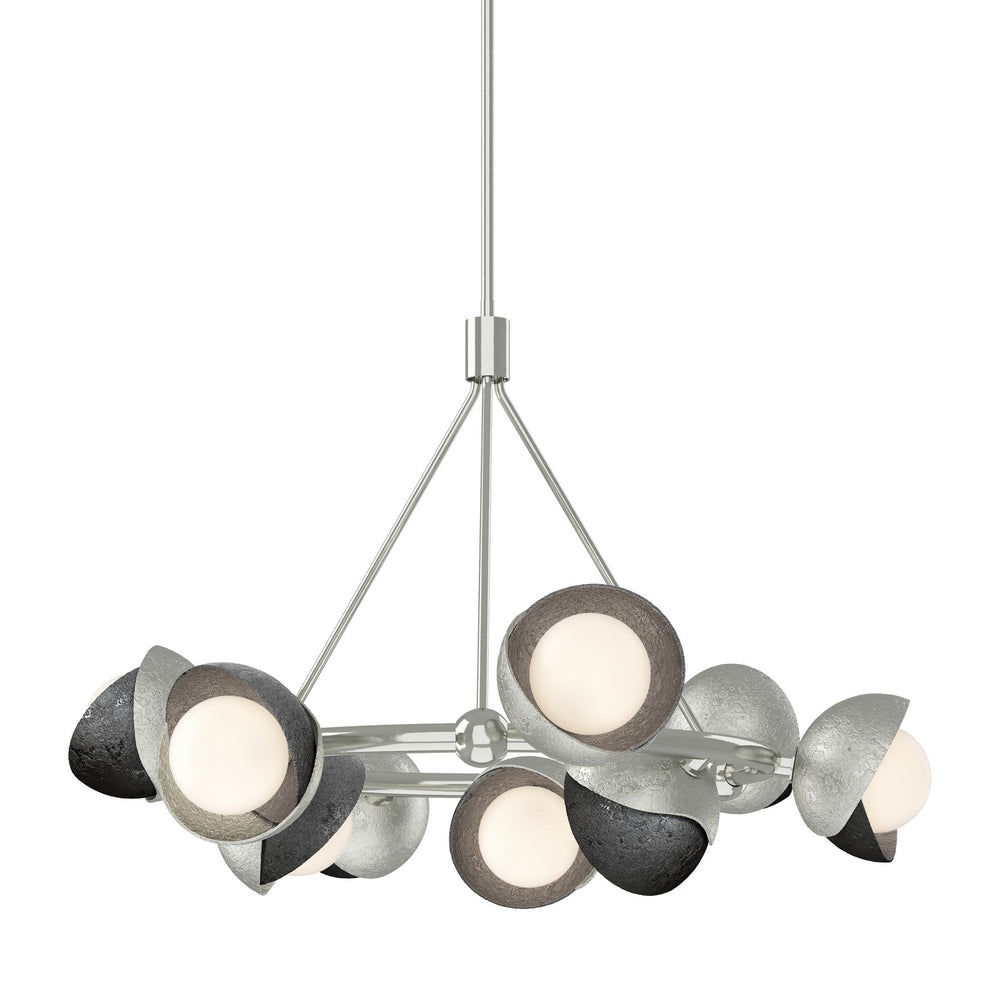 Hubbardton Forge - Nine Light Pendant - Brooklyn - Sterling- Union Lighting Luminaires Decor