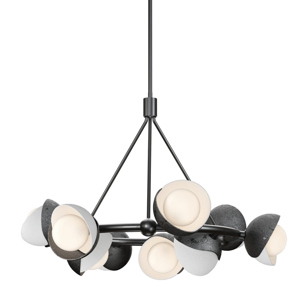 Hubbardton Forge - Nine Light Pendant - Brooklyn - Ink- Union Lighting Luminaires Decor