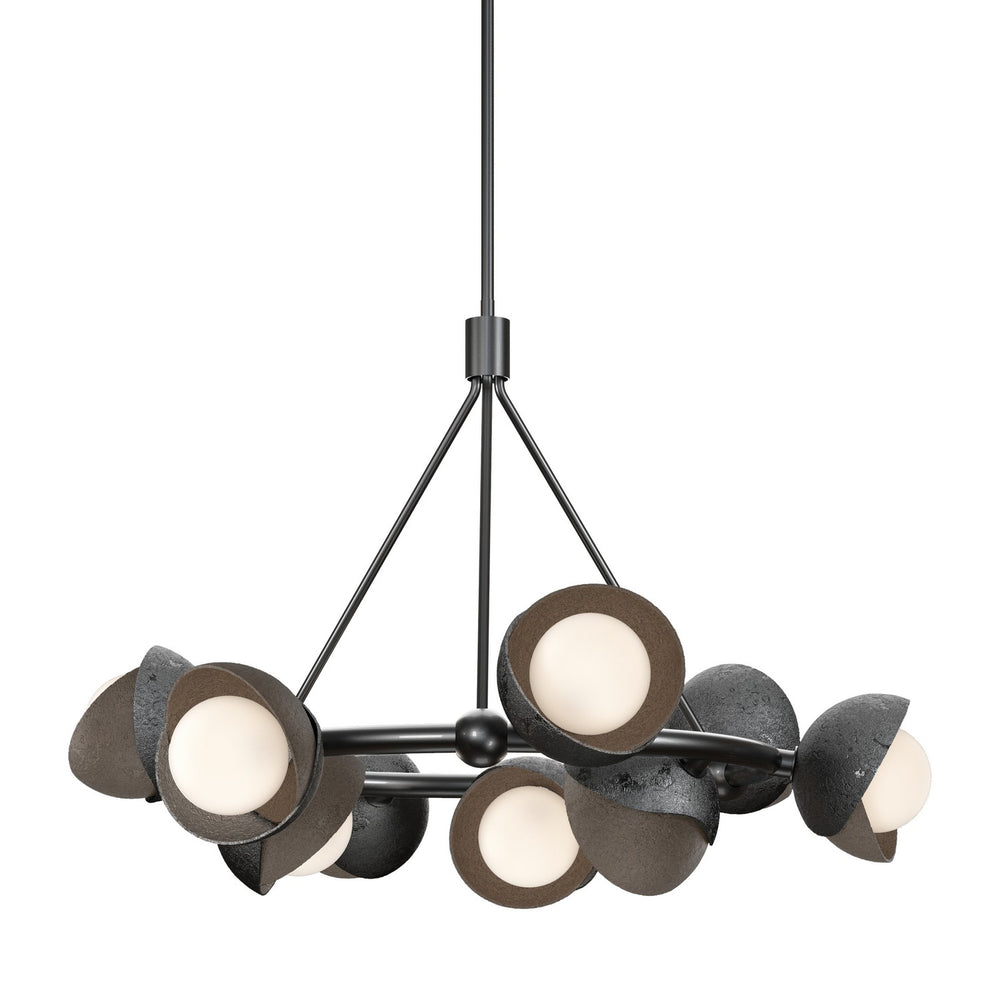 Hubbardton Forge - Nine Light Pendant - Brooklyn - Ink- Union Lighting Luminaires Decor