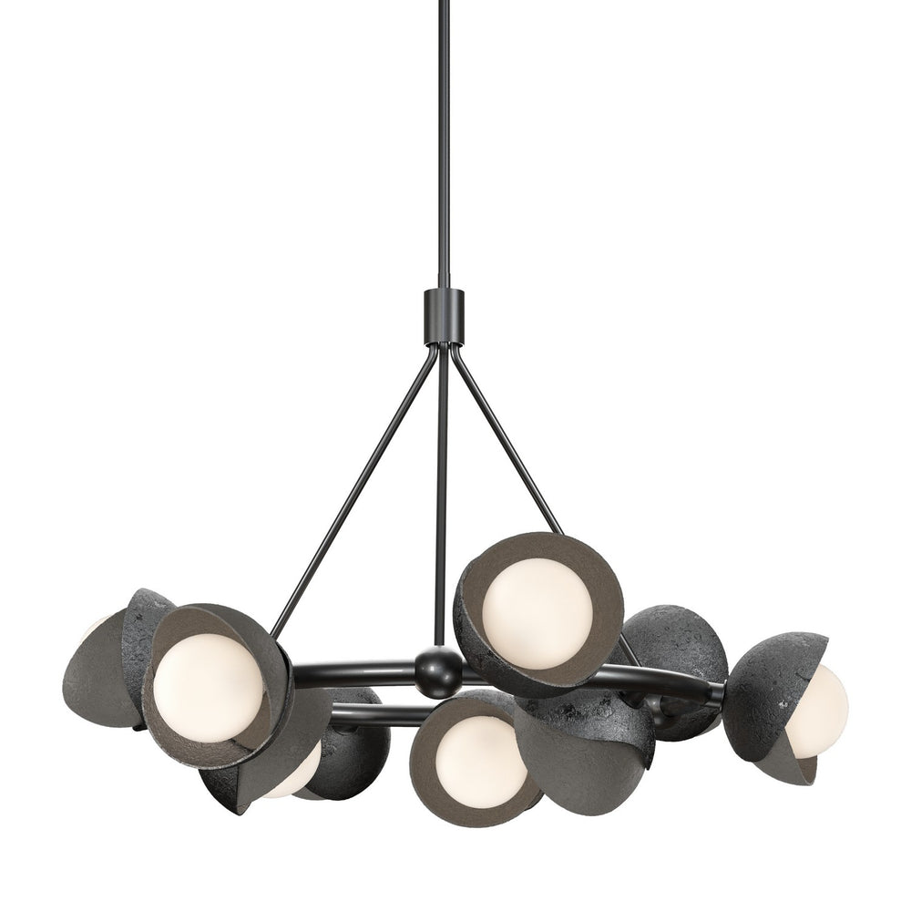 Hubbardton Forge - Nine Light Pendant - Brooklyn - Ink- Union Lighting Luminaires Decor