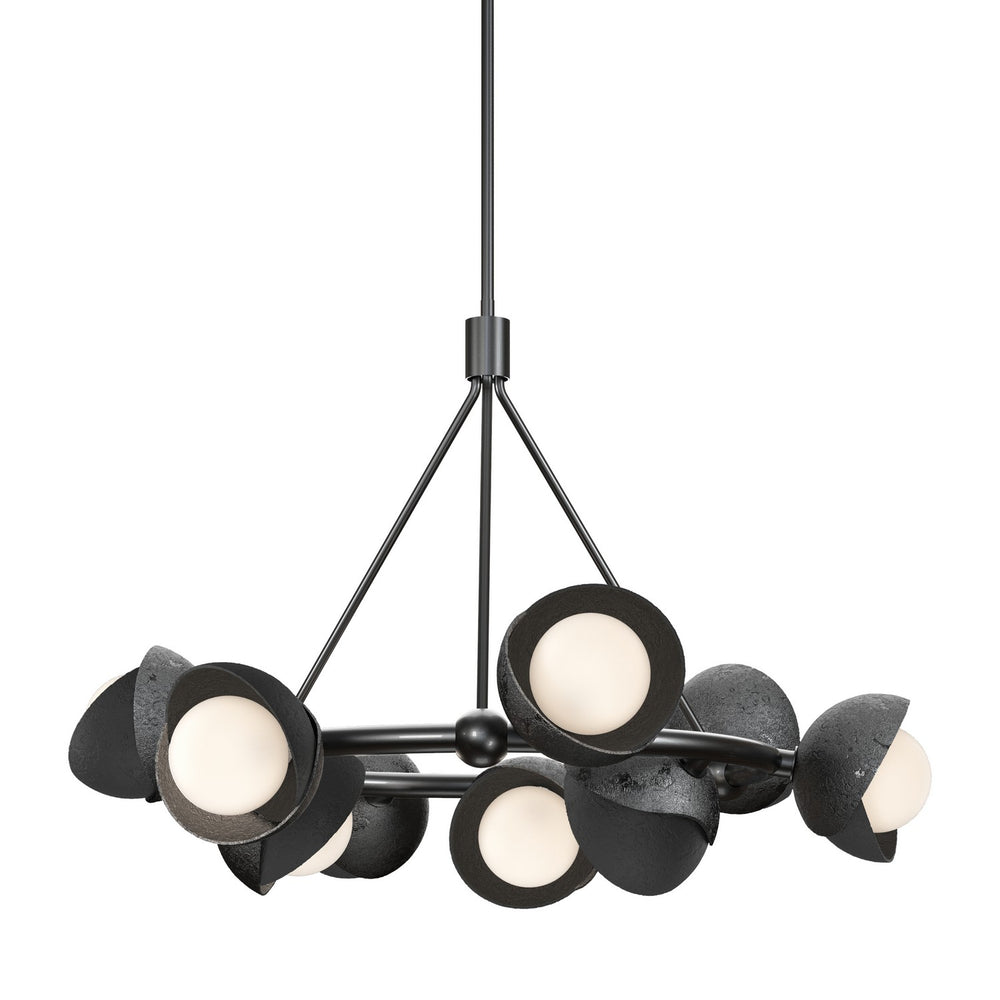 Hubbardton Forge - Nine Light Pendant - Brooklyn - Ink- Union Lighting Luminaires Decor