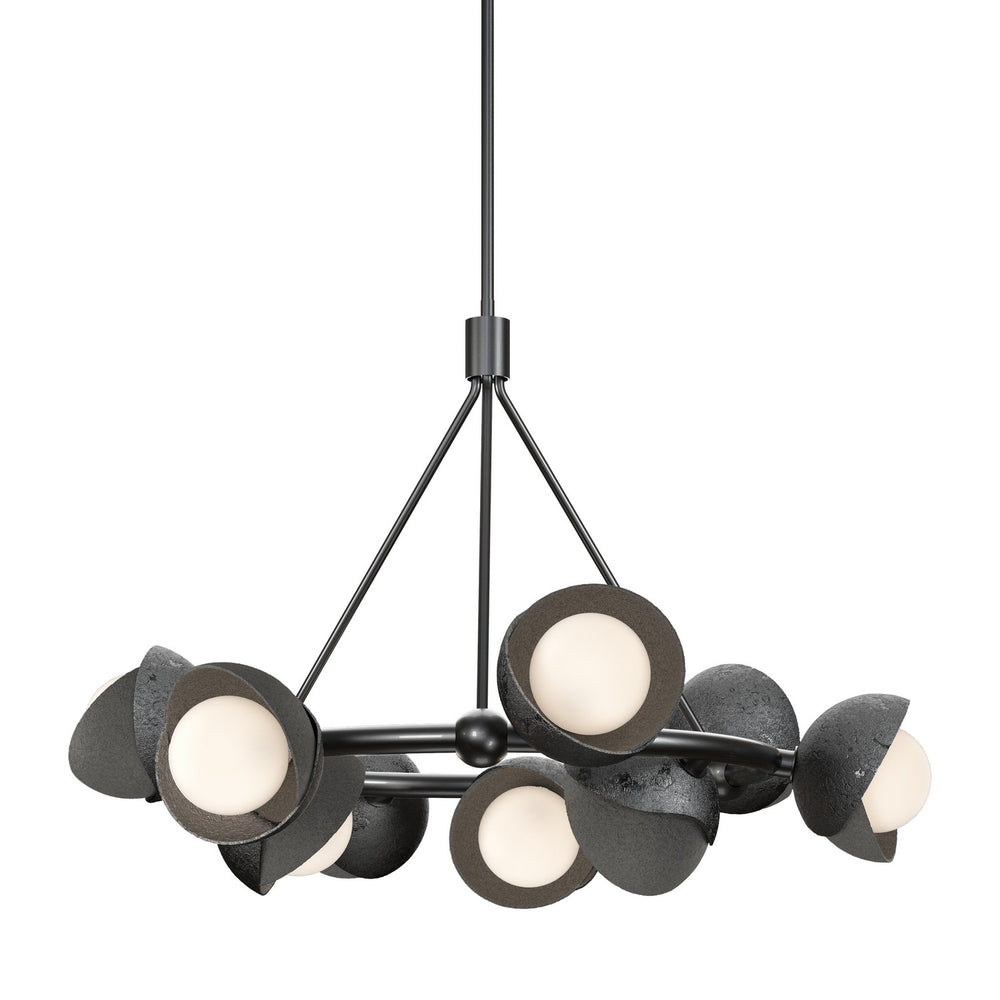 Hubbardton Forge - Nine Light Pendant - Brooklyn - Ink- Union Lighting Luminaires Decor