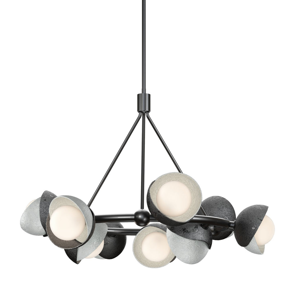 Hubbardton Forge - Nine Light Pendant - Brooklyn - Ink- Union Lighting Luminaires Decor