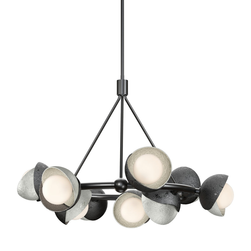 Hubbardton Forge - Nine Light Pendant - Brooklyn - Ink- Union Lighting Luminaires Decor