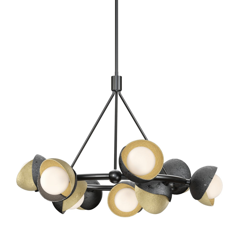 Hubbardton Forge - Nine Light Pendant - Brooklyn - Ink- Union Lighting Luminaires Decor