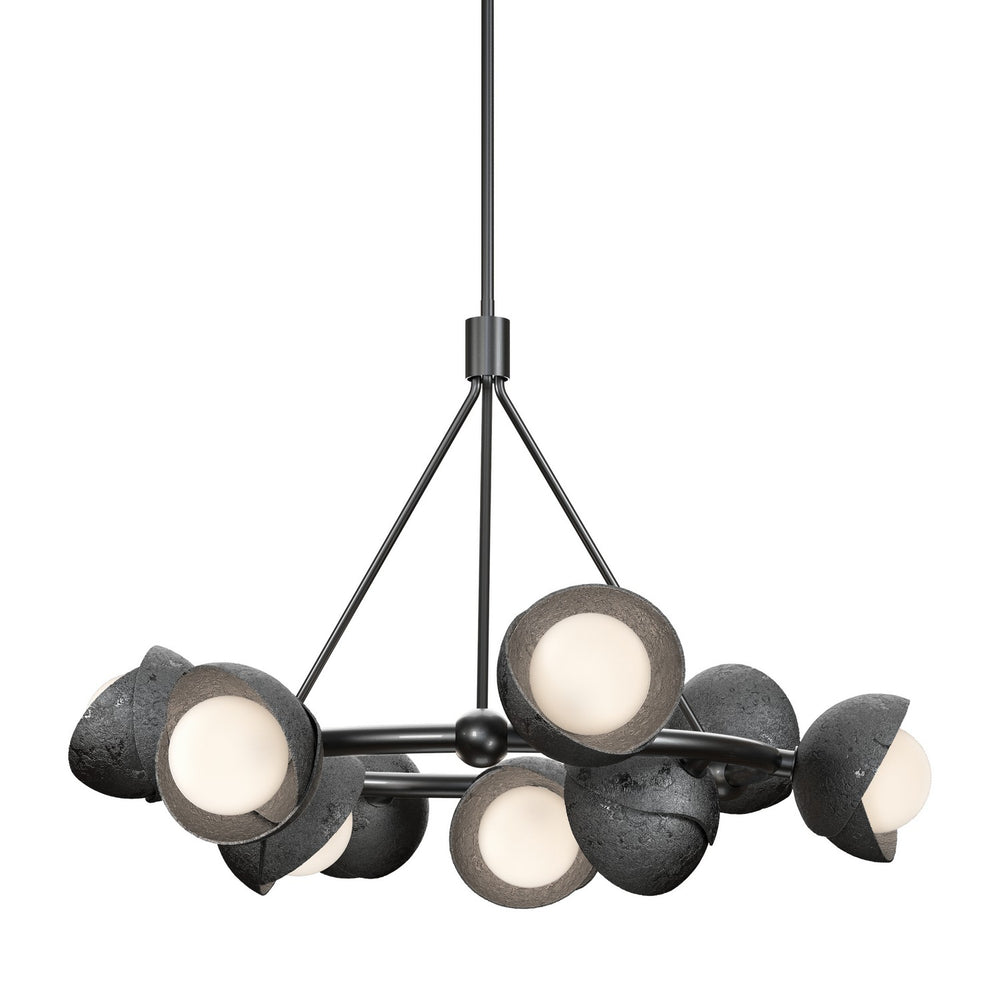 Hubbardton Forge - Nine Light Pendant - Brooklyn - Ink- Union Lighting Luminaires Decor