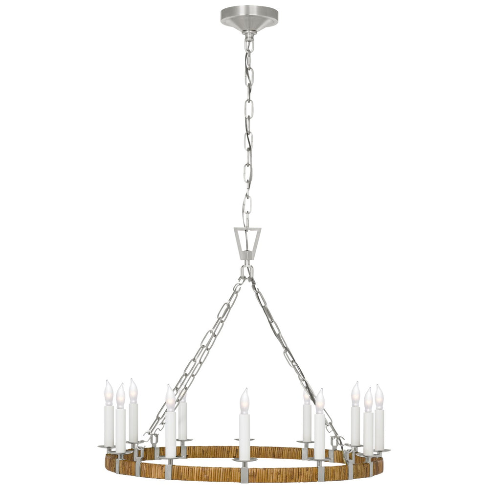 Visual Comfort Signature Canada - LED Chandelier - Darlana Wrapped - Polished Nickel and Natural Rattan- Union Lighting Luminaires Decor