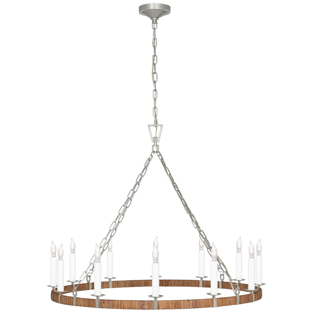 Visual Comfort Signature Canada - LED Chandelier - Darlana Wrapped - Polished Nickel and Natural Rattan- Union Lighting Luminaires Decor