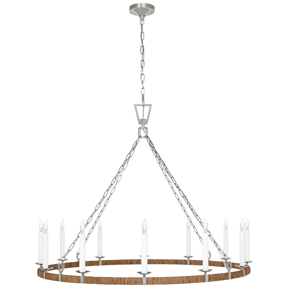Visual Comfort Signature Canada - LED Chandelier - Darlana Wrapped - Polished Nickel and Natural Rattan- Union Lighting Luminaires Decor