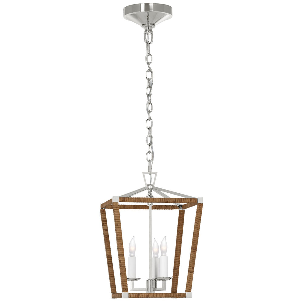 Visual Comfort Signature Canada - LED Lantern - Darlana Wrapped - Polished Nickel and Natural Rattan- Union Lighting Luminaires Decor